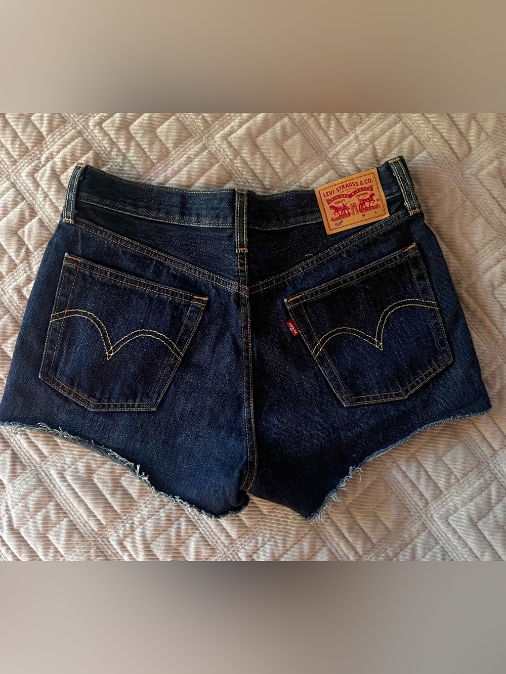 Levi's Women's Dark Indigo Denim Cutoff Shorts